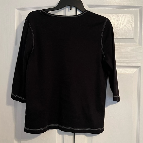 Rebecca Malone Beaded Flower Blouse Size Large - Picture 2 of 8